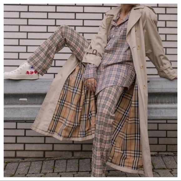 Burberry Jackets & Blazers - BURBERRY VINTAGE CHECK PLAID LINER DOUBLE BREASTED LONG TRENCH COAT size 40 Long